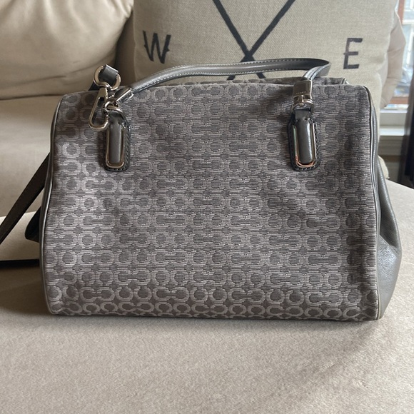COACH SV/Light Grey Signature Jacquard & Leather MADISON MADELINE Satchel 25215 - Picture 3 of 6